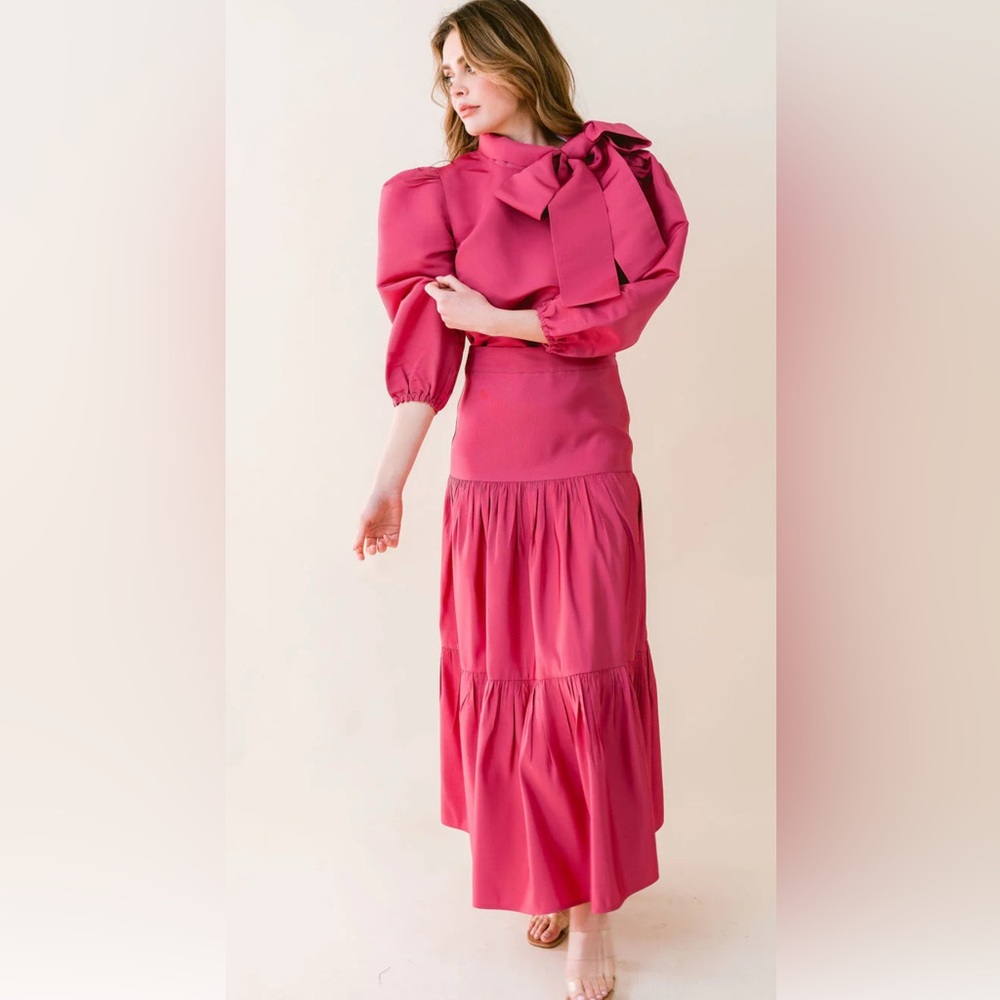 LAROQUE BERKLEY TOP & SUNDAY SKIRT in Berry SZ L NWT